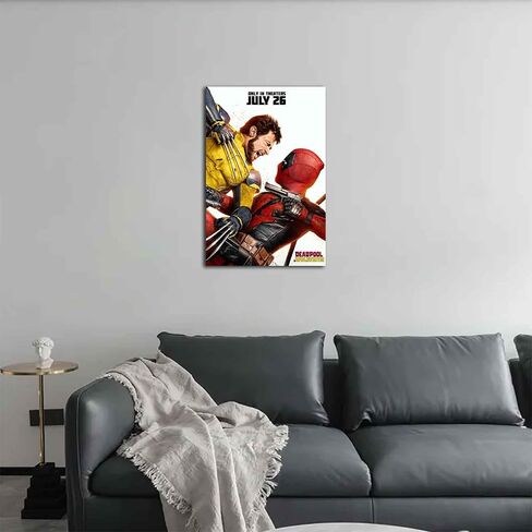Generic Movie Deadpools & Wolverine 2024 Poster Canvas Wall Art Superhero Mural Gifts Boys and Girls Room Wall Decoration Canvas Roll 16x24 inch, white in Saudi Arabia
