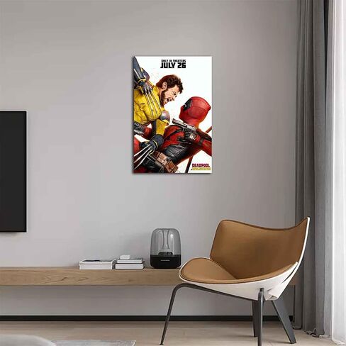 Generic Movie Deadpools & Wolverine 2024 Poster Canvas Wall Art Superhero Mural Gifts Boys and Girls Room Wall Decoration Canvas Roll 16x24 inch, white in Saudi Arabia
