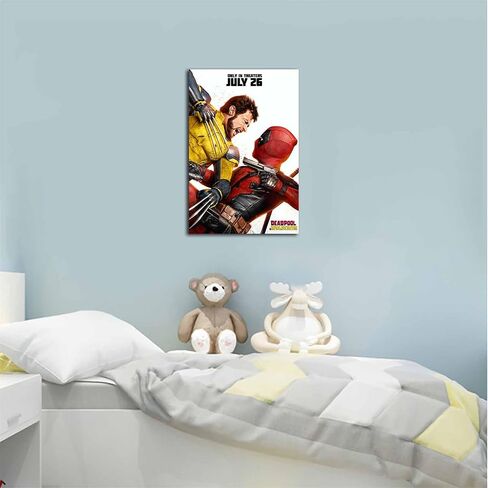 Generic Movie Deadpools & Wolverine 2024 Poster Canvas Wall Art Superhero Mural Gifts Boys and Girls Room Wall Decoration Canvas Roll 16x24 inch, white in Saudi Arabia