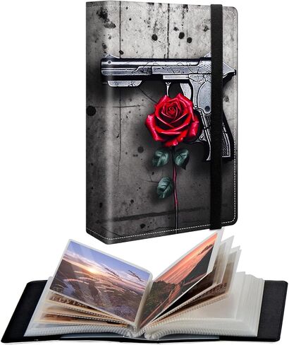 Small Photo Album 4x6 inch PU Leather Cover Photo Albums with 120 Photos Transparent Inner Pockets and Elastic Band Design Cute Photo Albums for Family Anniversary Wedding,Pink Leopard Print in Kuwait