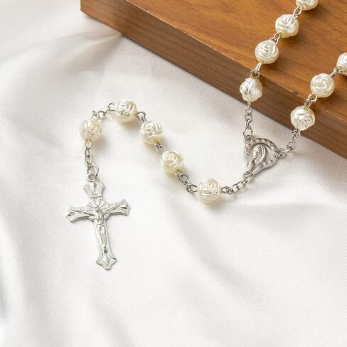 Rosary Beads Catholic for Women - Confirmation Gifts for Teenage Girl, Resin Rose Rosary Beads, Exquisite Gifts for Women in Kuwait