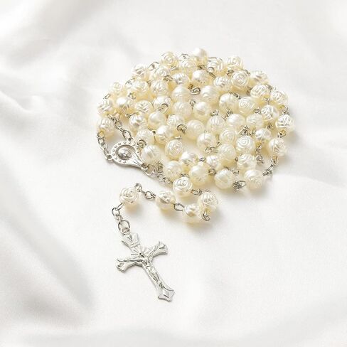 Rosary Beads Catholic for Women - Confirmation Gifts for Teenage Girl, Resin Rose Rosary Beads, Exquisite Gifts for Women in Kuwait
