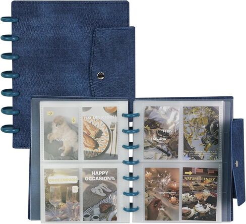 Edema A3 Black Kpop Photocard Binder 20 صفحة داخلية حامل بطاقات فوتوغرافية من جلد البولي يوريثان ألبوم صور مع 80 جيبًا لبطاقات Kpop Photocard، والبطاقات البريدية، وبطاقات العمل in Kuwait