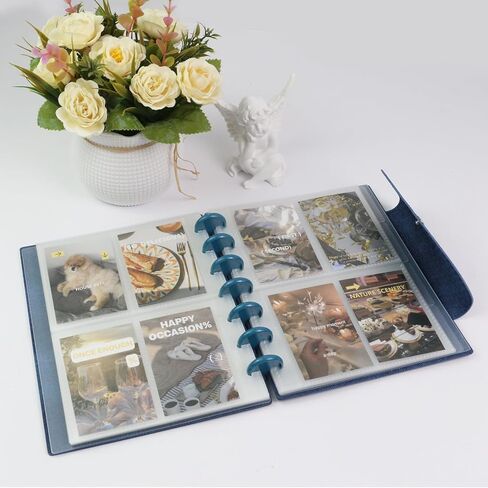 Edema A3 Black Kpop Photocard Binder 20 صفحة داخلية حامل بطاقات فوتوغرافية من جلد البولي يوريثان ألبوم صور مع 80 جيبًا لبطاقات Kpop Photocard، والبطاقات البريدية، وبطاقات العمل in Kuwait