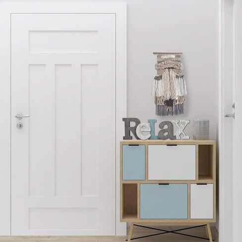 Rustic Wood Home Sign Décor, Decorative Block Word Sign Home Letters Sign, Hanging Wooden Home Cutout Word Sign Wall Décor Home Wall Decoration (Welcome + Relax) in Saudi Arabia