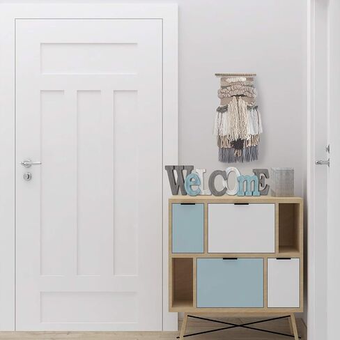 Rustic Wood Home Sign Décor, Decorative Block Word Sign Home Letters Sign, Hanging Wooden Home Cutout Word Sign Wall Décor Home Wall Decoration (Welcome + Relax) in Saudi Arabia