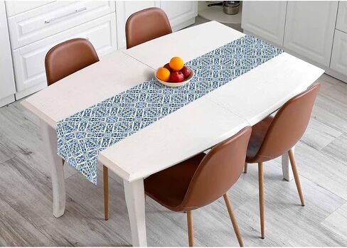 HOSNYE Table Runner Abstract African Geometric Patterns,Cotton Linen Table Runner Decoration for Kitchen Family Dinner Table Holiday Party Farmhouse Style 13 x 72 Inch in Saudi Arabia