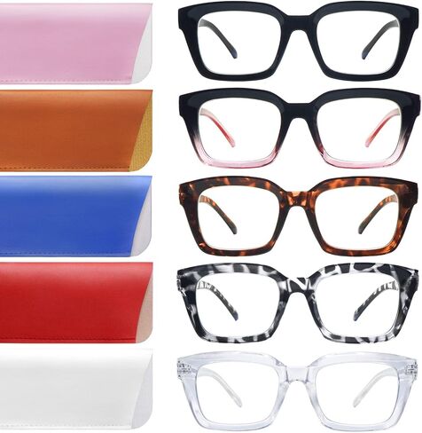 CLASAGA Retro Oversized Reading Glasses for Women, Blue Light Blocking Ladies Computer Readers Spring Hinge Square Frame in Saudi Arabia