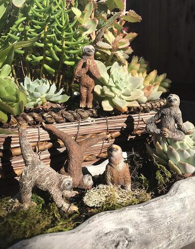 Yoga with Sloths Figurines Set of Five Sloth Statue Action Figures, Sloth Yoga Decor- 3" Sloth Yoga Poses in Saudi Arabia