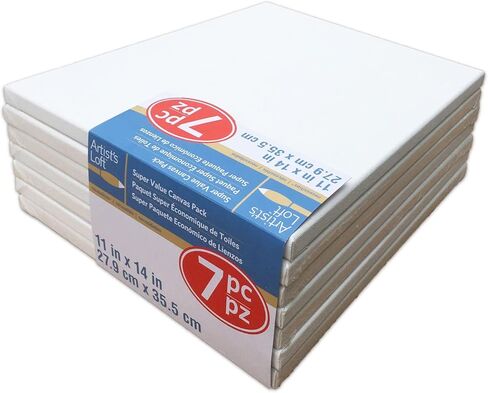 12 Count 8" x 8" Super Value Canvas by Artist's Loft Necessities - Acid Free Cotton Canvas for Paint, Acrylic, & Oils - 1 Pack in Kuwait