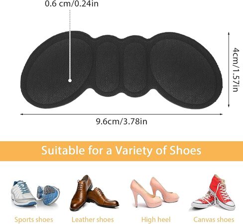 Sibba Heel Pads Shoes 4 Pairs Arch Support Insoles Self Sticky Cushion Non Slip Foot Pads Breathable Sole Grips Protectors Shock Absorbing Fit Sneakers High Heel (Multicolor) in Saudi Arabia