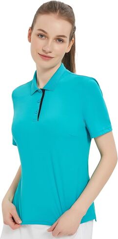 قميص بولو جولف نسائي من AthleWomen's Golf Ptic بأكمام قصيرة وتنورة تنس جولف للسيدات مع شورت مدمج ملابس رياضية رياضية in Saudi Arabia
