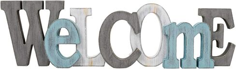 Rustic Wood Home Sign Décor, Decorative Block Word Sign Home Letters Sign, Hanging Wooden Home Cutout Word Sign Wall Décor Home Wall Decoration (Welcome + Relax) in Saudi Arabia