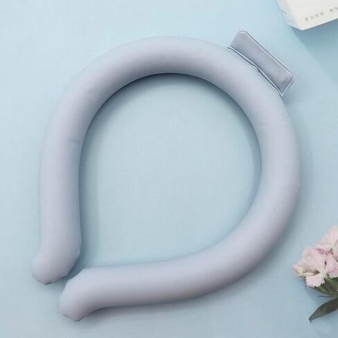 Neck Cooling Tube, Neck Cooler Ring, Neck Cold Pack, Reusable Neck Cooler, Heat Cooling Collar, Summer Heat Relief for Hot Flashes and Fever (Blue L Diameter-7.87inch) in Saudi Arabia