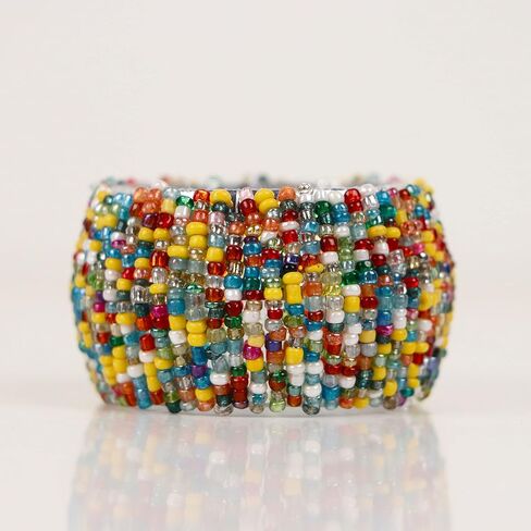 حلقات مناديل هندية متعددة الألوان مطرزة يدويًا من COSYNEE لتزيين طاولة الحفلات، مجموعة من 4 حلقات in Kuwait