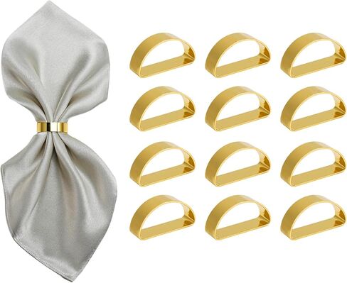 12 قطعة من حلقات المناديل الذهبية نصف المستديرة، حلقات المناديل الذهبية، حاملات المناديل للمناديل القماشية، حلقة المناديل لحفلات عشاء الزفاف، ديكور الطاولة، الحفلات in Kuwait