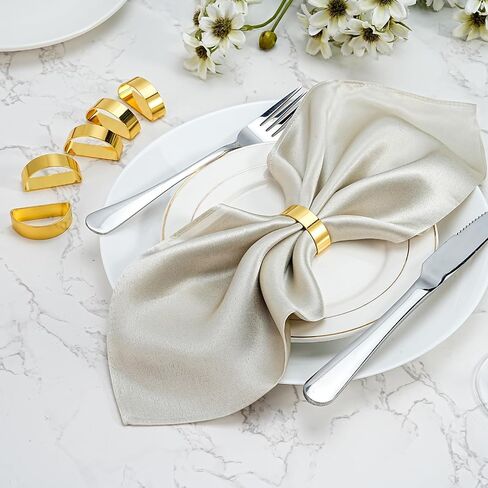 12 قطعة من حلقات المناديل الذهبية نصف المستديرة، حلقات المناديل الذهبية، حاملات المناديل للمناديل القماشية، حلقة المناديل لحفلات عشاء الزفاف، ديكور الطاولة، الحفلات in Kuwait