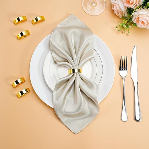 12 قطعة من حلقات المناديل الذهبية نصف المستديرة، حلقات المناديل الذهبية، حاملات المناديل للمناديل القماشية، حلقة المناديل لحفلات عشاء الزفاف، ديكور الطاولة، الحفلات in Kuwait