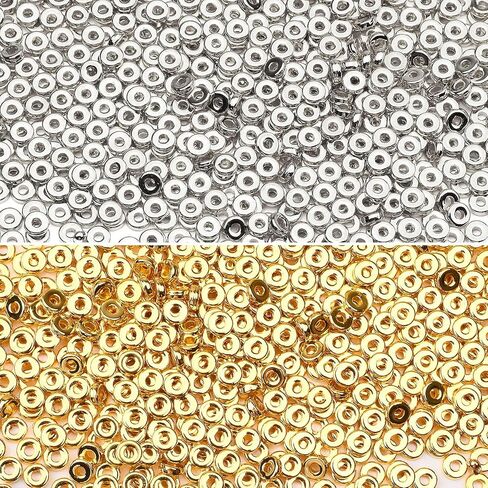 1500pcs 6mm Gold Flat Round Spacer Beads Disc Loose Jewelry Making Beads for DIY Bracelet Necklace Earring Craft Supplies in Kuwait