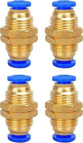 PM-6(6mm) OD Hose Tube One Touch Push Into Gas Connector, Bulkhead Union Push to Connect Tube Fitting, Diaphragm Straight Through Pneumatic Push-in Fittings, Garden Plumbing Adapter, 10PCS in Saudi Arabia