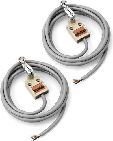 QWORK Waterproof Limit Switch TZ-3104 with Roller Lever Plunger, 2 Pack - Momentary Action, SPDT 1NO+1NC, Including 3m Cable in Saudi Arabia
