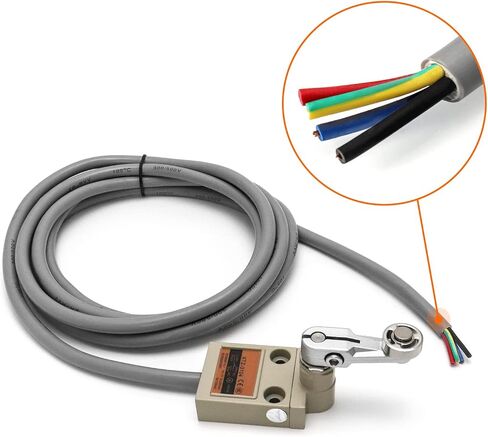 QWORK Waterproof Limit Switch TZ-3104 with Roller Lever Plunger, 2 Pack - Momentary Action, SPDT 1NO+1NC, Including 3m Cable in Saudi Arabia