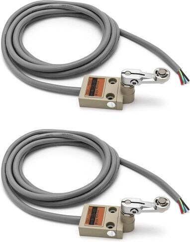 QWORK Waterproof Limit Switch TZ-3104 with Roller Lever Plunger, 2 Pack - Momentary Action, SPDT 1NO+1NC, Including 3m Cable in Saudi Arabia
