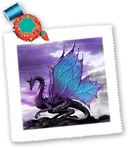 3dRose Fairytale Dragon - لحاف مربع، 14 × 14 بوصة (qs_4144_5) in Kuwait