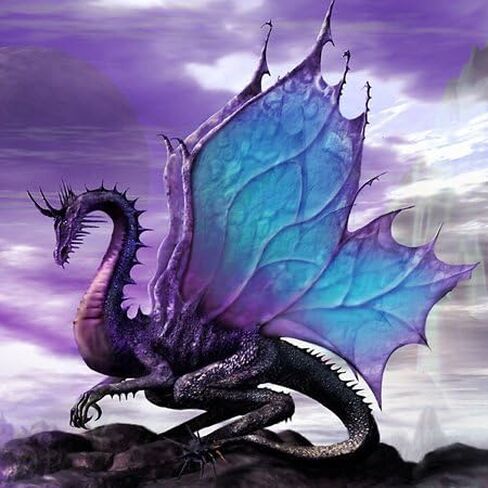 3dRose Fairytale Dragon - لحاف مربع، 14 × 14 بوصة (qs_4144_5) in Kuwait