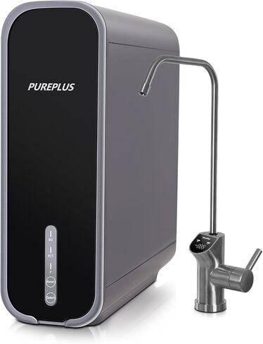 نظام التناضح العكسي PUREPLUS UTR700B، تدفق سريع 800 GPD، NSF/ANSI 58 & NSF/ANSI/CAN 372 معتمد، 2:1 نقي للتصريف، نظام تصفية مياه RO بدون خزان تحت الحوض، منقي LED، صنبور ذكي in Kuwait
