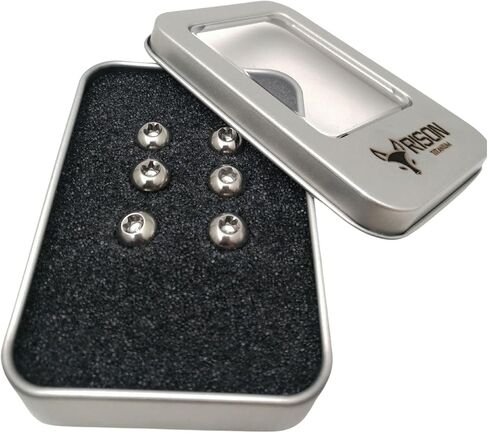 RISON مسامير التيتانيوم M5x10mm التيتانيوم زر توركس رئيس الترباس المسمار M5 مسامير دراجة قرص الفرامل العالمي قوس قزح نجمة جولة رئيس Ti بولت لMTB والدراجات النارية حزمة من 6 in Kuwait
