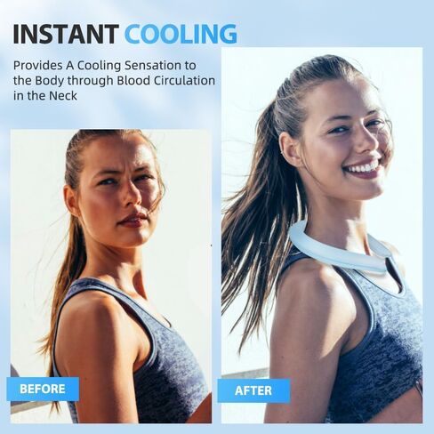 Comfpet Neck Cooling Tube, Wearable Neck Cooler for Hot Summer, Hands Free Cooling Neck Wrap for Outdoor Workers, Sports, Relief Hot Flashes, Freeze Below 64°F(Blue) in Kuwait