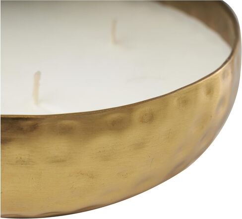 Deco 79 Metal Decorative Candle Mediterranean Fig Scented Hammered 20 oz 3 Wick Aromatherapy Candle with White Wax, Wax Aromatherapy Candle 7" x 7" x 2", Gold in Saudi Arabia