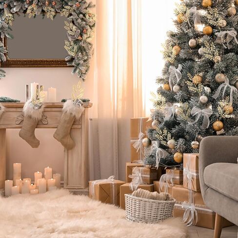 Zeyune 100 Pcs 14.6 Inch Glitter Artificial Christmas Picks Shinny Leaf Spray Christmas Tree Picks and Sprays Floral Picks for Xmas Winter Wreath Vase Fillers DIY Floral Arrangements (Champagne Gold) in Saudi Arabia