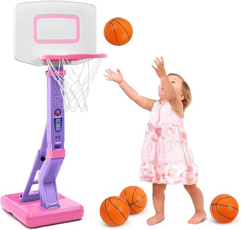SUPER JOY Toddler Basketball Hoop Height Adjustable Kids Basketball Hoop for Indoor Outdoor Play Portable Basketball Goal Poolside Basketball Hoop for Swimming Pool Basketball Toy for Boys Girls in Saudi Arabia