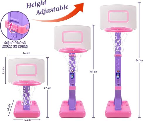 SUPER JOY Toddler Basketball Hoop Height Adjustable Kids Basketball Hoop for Indoor Outdoor Play Portable Basketball Goal Poolside Basketball Hoop for Swimming Pool Basketball Toy for Boys Girls in Saudi Arabia