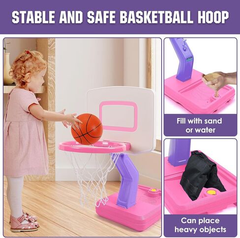 SUPER JOY Toddler Basketball Hoop Height Adjustable Kids Basketball Hoop for Indoor Outdoor Play Portable Basketball Goal Poolside Basketball Hoop for Swimming Pool Basketball Toy for Boys Girls in Saudi Arabia