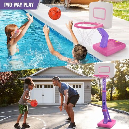 SUPER JOY Toddler Basketball Hoop Height Adjustable Kids Basketball Hoop for Indoor Outdoor Play Portable Basketball Goal Poolside Basketball Hoop for Swimming Pool Basketball Toy for Boys Girls in Saudi Arabia