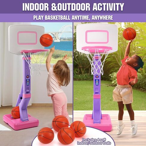 SUPER JOY Toddler Basketball Hoop Height Adjustable Kids Basketball Hoop for Indoor Outdoor Play Portable Basketball Goal Poolside Basketball Hoop for Swimming Pool Basketball Toy for Boys Girls in Saudi Arabia