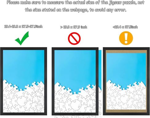 إطار أحجية، إطار من الخشب الأسود مقاس 50 × 70 سم، إطار صورة كبير للتعليق على الحائط عموديًا وأفقيًا للصور والملصقات والمطبوعات الفنية in Kuwait