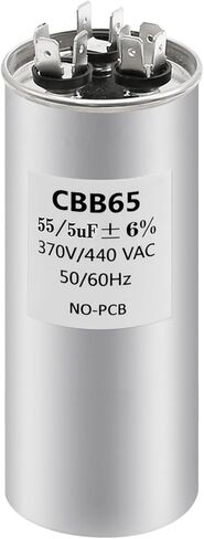 35+5uF 35 5 MFD ±6% 370V/440V Dual Run Start Round A/C Capacitor CBB65B Air Conditioner Capacitors for AC Unit Fan Motor Start or Heat Pump or Condenser Straight Cool in Saudi Arabia