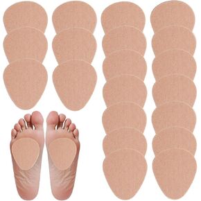 20 Pieces Metatarsal Felt Foot Pads Insert Pads Ball of Foot Cushion Pain Relief Adhesive Pads Forefoot and Sole Support for Men and Women 1/4 Inch Thick(White)
