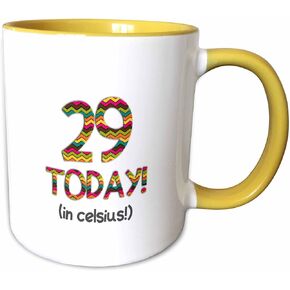 3dRose mug_184957_1 29 Today In Celsius - Funny 85Th Birthday 29C Is 85 In Fahrenheit Ceramic Mug, 11 oz