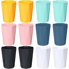 Norme 12 حزمة سلة المهملات الحمام يمكن 2 جالون سلة المهملات الصغيرة 6 ألوان البلاستيك الماس شكل سلة المهملات سلة المهملات للحمام غرفة نوم مكتب المطبخ in Kuwait