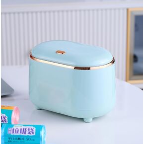 Mini Desk bin with lid,Small Plastic Trash can for Kitchen Bathroom Office countertop,Desktop Waste bin,Waterproof Rubbish bin with 50 Trash Bags (White)