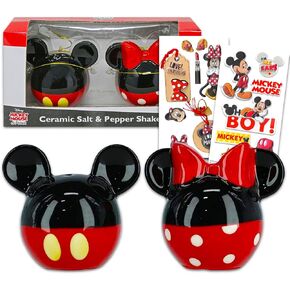 مجموعة هزازات الملح والفلفل ميكي وميني - مجموعة إكسسوارات مطبخ ديزني مع مجموعة هزازات الملح والفلفل ميكي وميني بالإضافة إلى ملصقات | مقتنيات ميكي وميني in Kuwait