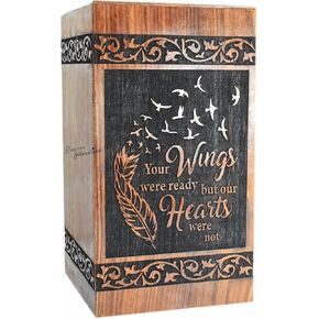 Wooden Urns for Human Ashes Adult Male/Female - Handcrafted Rosewood Cremation Urns for Ashes Adult - Burial/Funeral Urns for Ashes - Decorative Urns (Black, Adult 250cu/in)