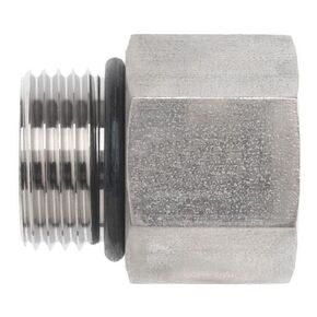 Brennan Industries 6410-16-12-O Steel Straight Reducer, 1-5/16"-12 SAE ORB x 1-1/16"-12 SAE ORB Thread, Male O-Ring Boss x Female O-Ring Boss