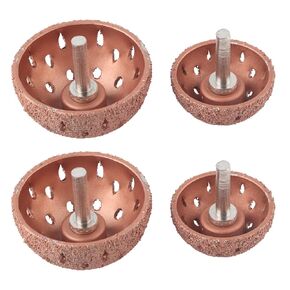 2Pcs Tgsten Buffing Wheels, Bowl Type Tire Repair Grinding with Linking Rod Adapter, Grinding Head Tools for Tire Repair