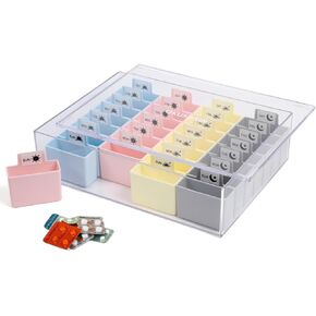 【Made in Japan】 Weekly Medicine Box 7 Days, 4 Times a Day, Personal Daily Pill Case Organizer with Labels